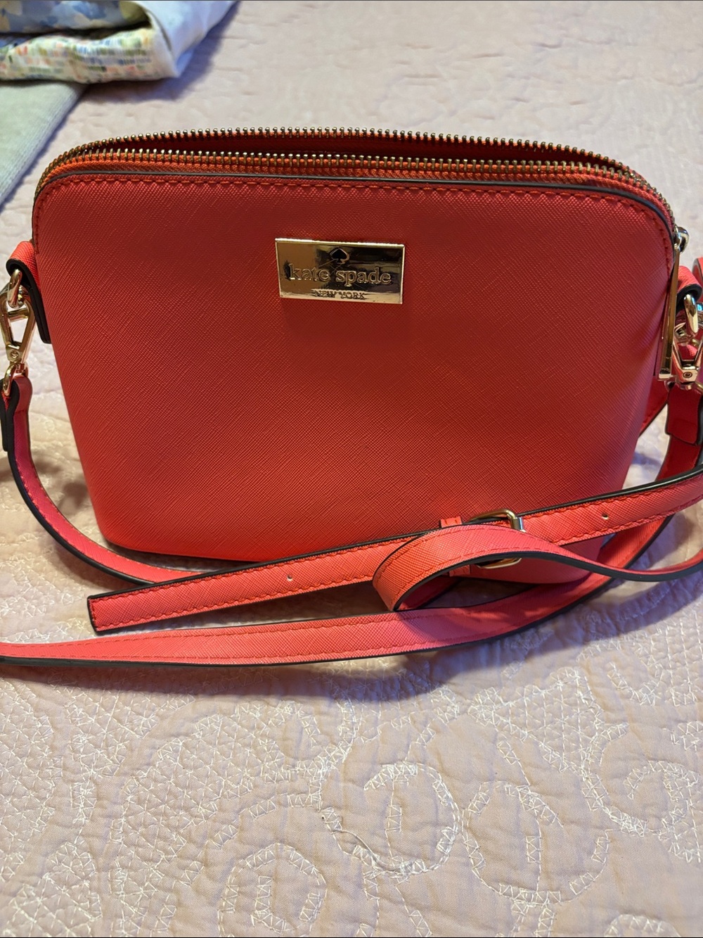 kate spade Coral-Red Saffiano Crossbody Bag